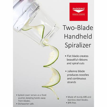 Paderno Hand Held Spiralizer 2 Blade